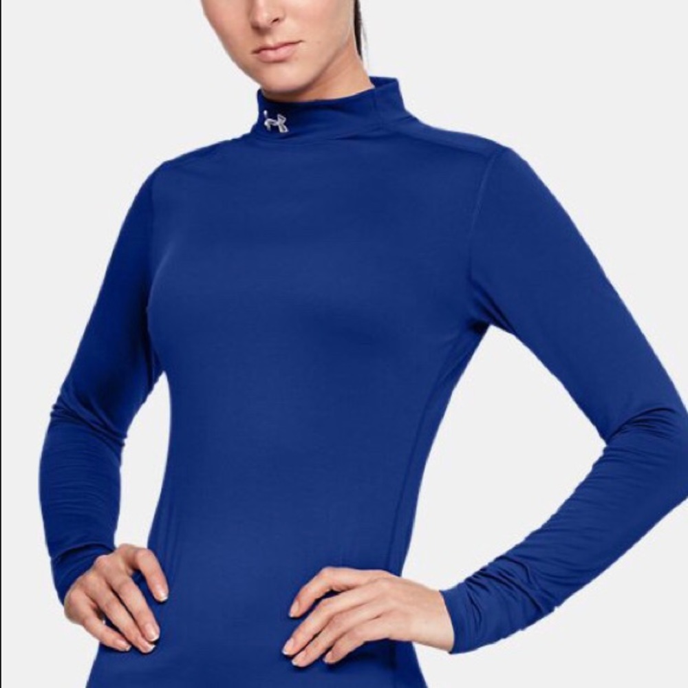 Under Armour XL Fitted Blue Mock Turtleneck Layer - Picture 2 of 9